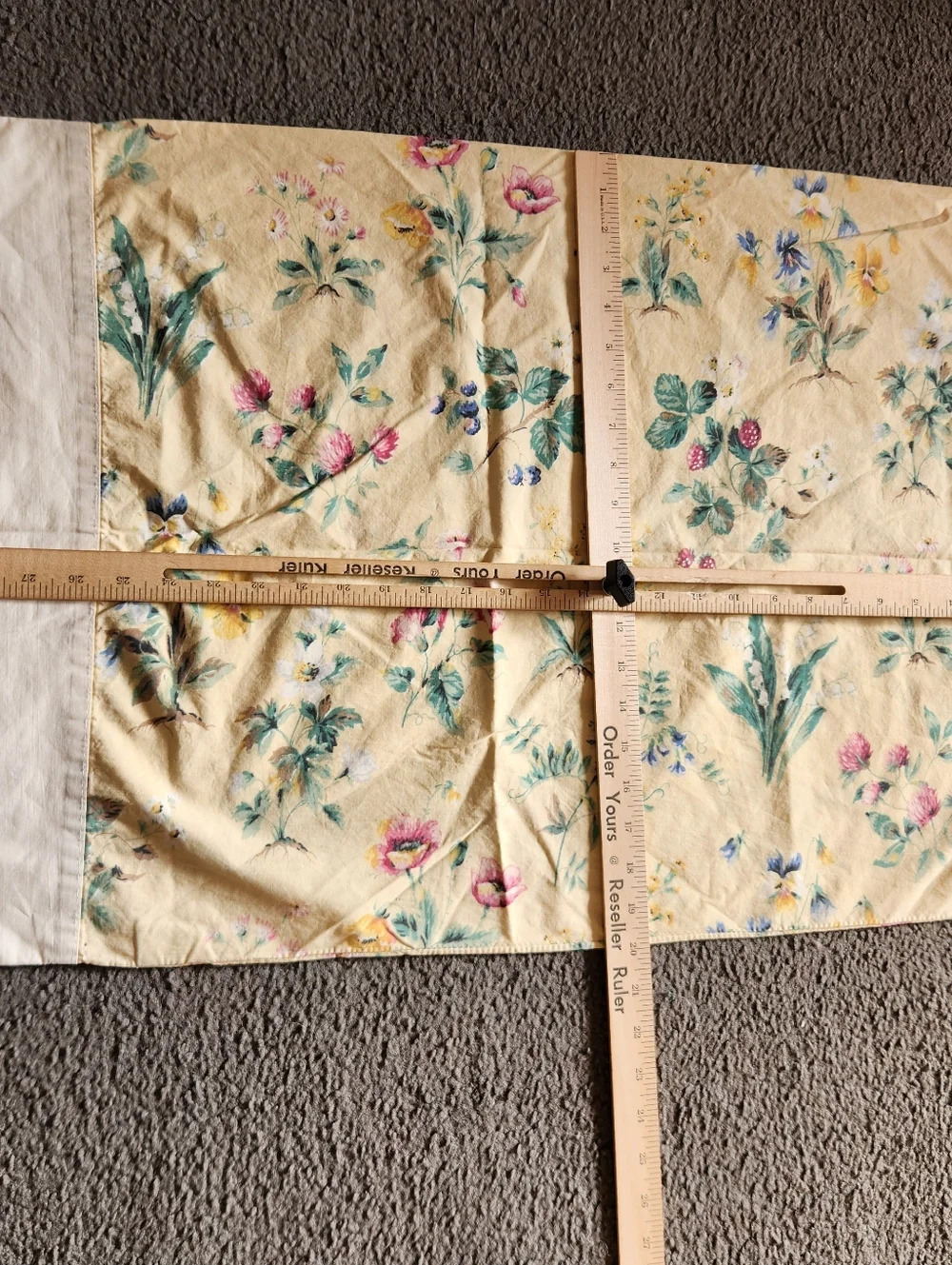 LIZ WEAR Sheet Set 2 Shams Yellow Floral Home Bedding Vintage Made USA - Picture 10 of 14